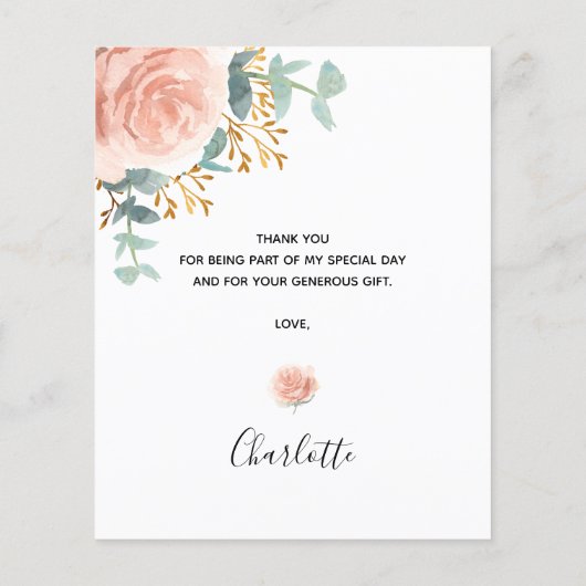 BUDGET Birthday florale eucalyptus - dank u wel! (Achterkant)