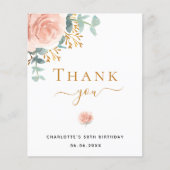 BUDGET Birthday florale eucalyptus - dank u wel! (Voorkant)