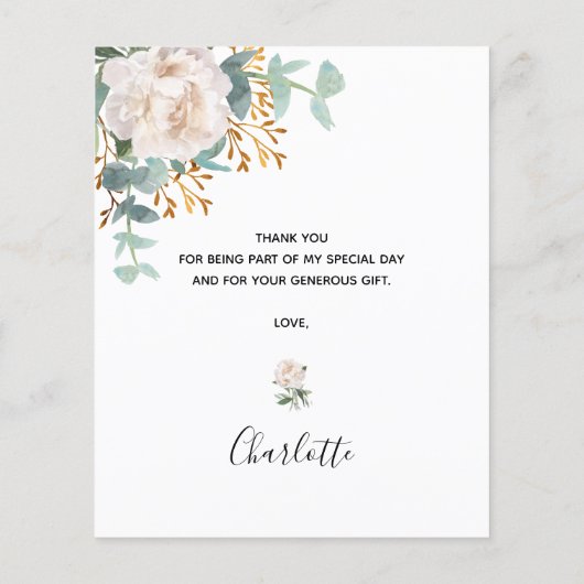 BUDGET Birthday florale eucalyptus - dank u wel! (Achterkant)