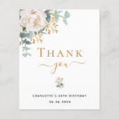 BUDGET Birthday florale eucalyptus - dank u wel! (Voorkant)