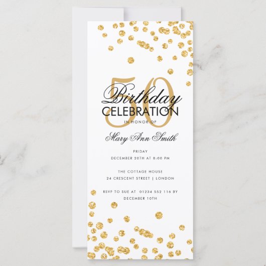 Budget Birthday Glitter Confetti Gold (Voorkant)