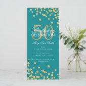 Budget Birthday Glitter Confetti Gold en Blauwgroe (Staand voorkant)