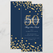 Budget Birthday Glitter Confetti Gold & marine (Voorkant / Achterkant)