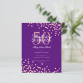 Budget Birthday Glitter Confetti Roos Gold Paars (Staand voorkant)
