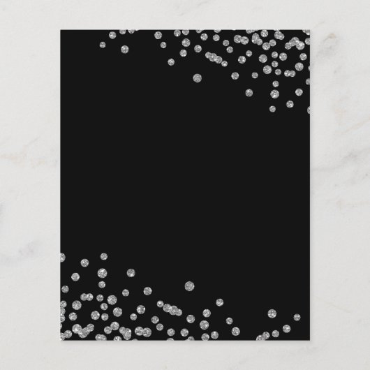 Budget Birthday Glitter Confetti Silver Black (Achterkant)