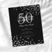 Budget Birthday Glitter Confetti Silver Black