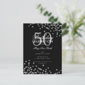 Budget Birthday Glitter Confetti Silver Black Briefkaart (Staand voorkant)