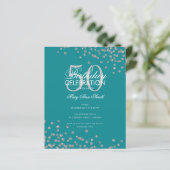 Budget Birthday Glitter Confetti Silver Blauwgroen (Staand voorkant)
