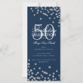 Budget Birthday Glitter Confetti Silver & Navy (Voorkant)