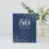 Budget Birthday Glitter Confetti Silver Navy (Staand voorkant)