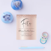 Budget Birthday Glitter Roos Gold Flyer (Enkel)