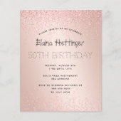 Budget Birthday Glitter Roos Gold Metal (Voorkant)