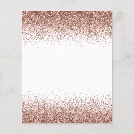 Budget Birthday Glitter Roos Gold Uitnodiging (Achterkant)