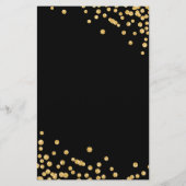 Budget Birthday Gold Glitter Confetti Black Flyer (Achterkant)