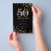 Budget Birthday Gold Glitter Confetti Black Flyer (Hand)