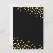 Budget Birthday Gold Glitter Confetti Black Kaart (Achterkant)