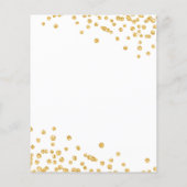 Budget Birthday Gold Glitter Confetti Flyer (Achterkant)
