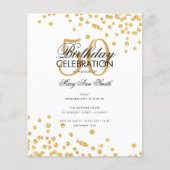 Budget Birthday Gold Glitter Confetti Flyer (Voorkant)