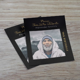 Budget Birthday Invitation Black and Gold