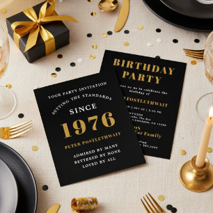 Budget Birthday Invitation Black and Gold Flyer
