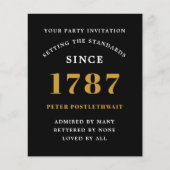 Budget Birthday Invitation Black en Gold Flyer (Voorkant)