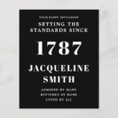 Budget Birthday Invitation Black White Flyer (Voorkant)