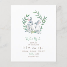Budget Birthday Invitation Woodland Bunny Flyer