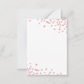 Budget Birthday Party Confetti Roos Gold Invite Notitiekaartje (Achterkant)