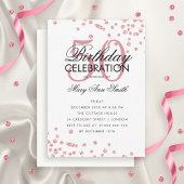 Budget Birthday Party Confetti Roos Gold Invite Notitiekaartje
