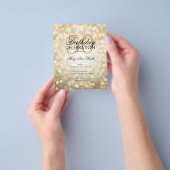 Budget Birthday Party Elegant Gold Sparkle Lights Flyer (Hand)