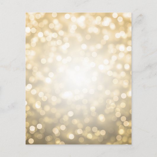 Budget Birthday Party Elegant Gold Sparkle Lights Flyer (Achterkant)