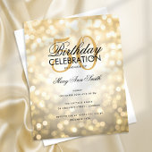 Budget Birthday Party Elegant Gold Sparkle Lights Flyer