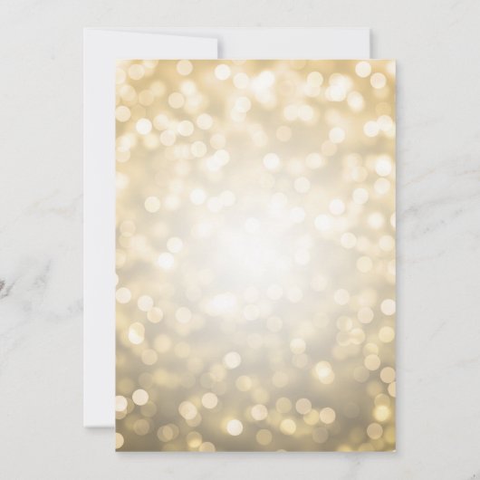 Budget Birthday Party Elegant Gold Sparkle Lights Kaart (Achterkant)