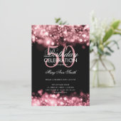 Budget Birthday Party Elegant Roos Gold Lights Kaart (Staand voorkant)