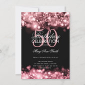 Budget Birthday Party Elegant Roos Gold Lights Kaart (Voorkant)