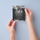 Budget Birthday Party Elegant Silver Glam Lights Flyer (Hand)