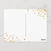 Budget Birthday Party Glitter Confetti Gold Black Briefkaart (Achterkant)
