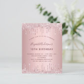 BUDGET Birthday party roze stoffige roos glitter (Staand voorkant)