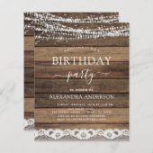 Budget Birthday Party Rustic Farmhouse Lace (Voorkant / Achterkant)