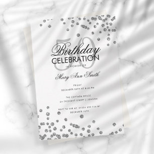 Budget Birthday Party Silver Glitter Confetti Kaart
