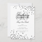 Budget Birthday Party Silver Glitter Confetti Kaart (Voorkant)