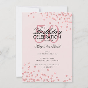 Budget Birthday Roos Gold Blush Glitter Confetti Kaart