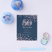 Budget Birthday Roos Gold Glitter Navy Flyer (Enkel)