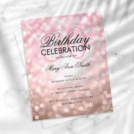 Budget Birthday Roos Gold Sparkle Licht Invite
