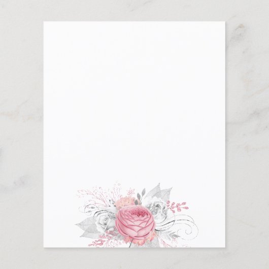 Budget Birthday roze florals elegant uitnodiging (Achterkant)