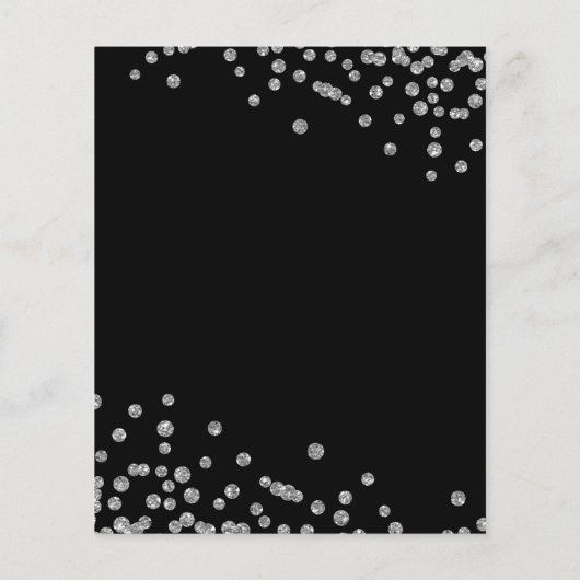 Budget Birthday Silver Glitter Confetti Black Flyer (Achterkant)