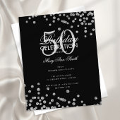 Budget Birthday Silver Glitter Confetti Black Flyer