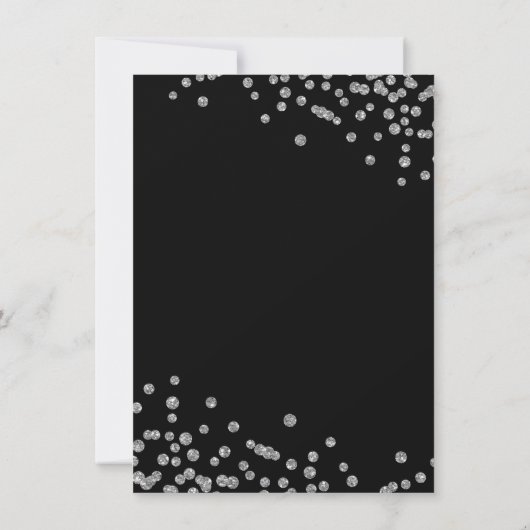 Budget Birthday Silver Glitter Confetti Black Kaart (Achterkant)