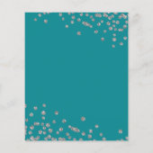 Budget Birthday Silver Glitter Confetti Blauwgroen Flyer (Achterkant)
