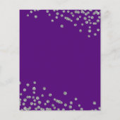 Budget Birthday Silver Glitter Confetti Paars Flyer (Achterkant)